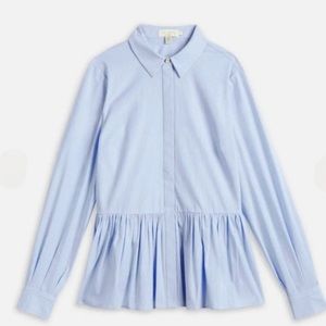Ted Baker Ollwen Stripe Peplum Blouse 3 8/10 US